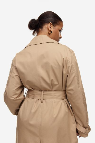 Cotton Twill Trench Coat - Beige - Ladies | H&M US | H&M (US + CA)
