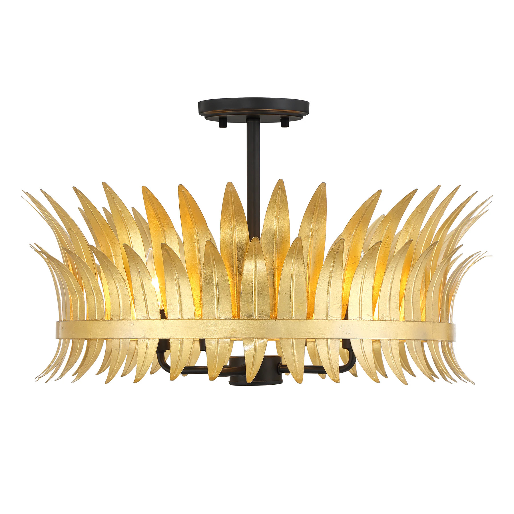 Savoy House Ensley 4-Light Ceiling Light in True Gold 20-in True Gold Indoor 4 -Light Semi-flush Mount Light one_size | 6-7900-4-261 | Lowe's