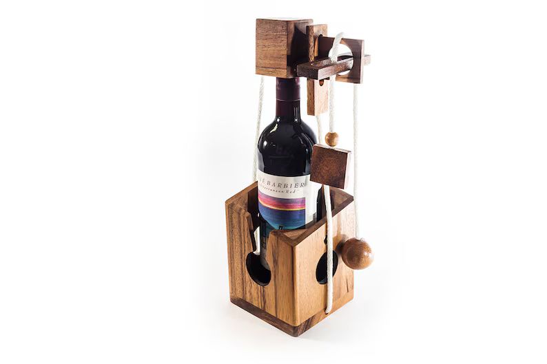 High-quality Handicraft Wooden Wine Puzzle  Dont Break It | Etsy | Etsy (US)