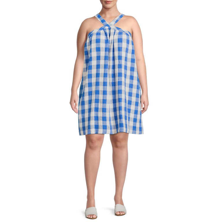 The Get Women's Plus Size Sleeveless Cross Neck Mini Dress | Walmart (US)