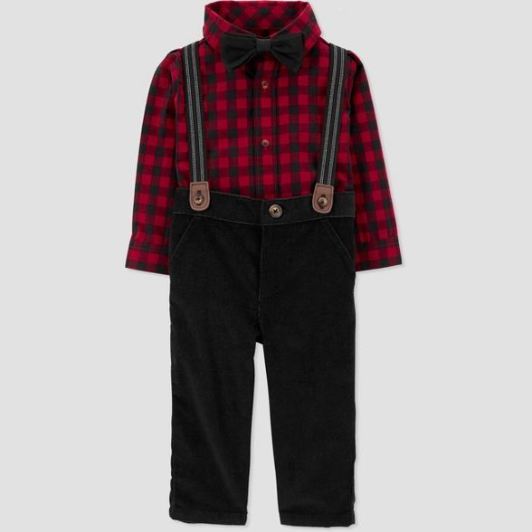 Baby Boys' Buffalo Check Top & Bottom Set - Just One You® made by carter's Black/Red | Target