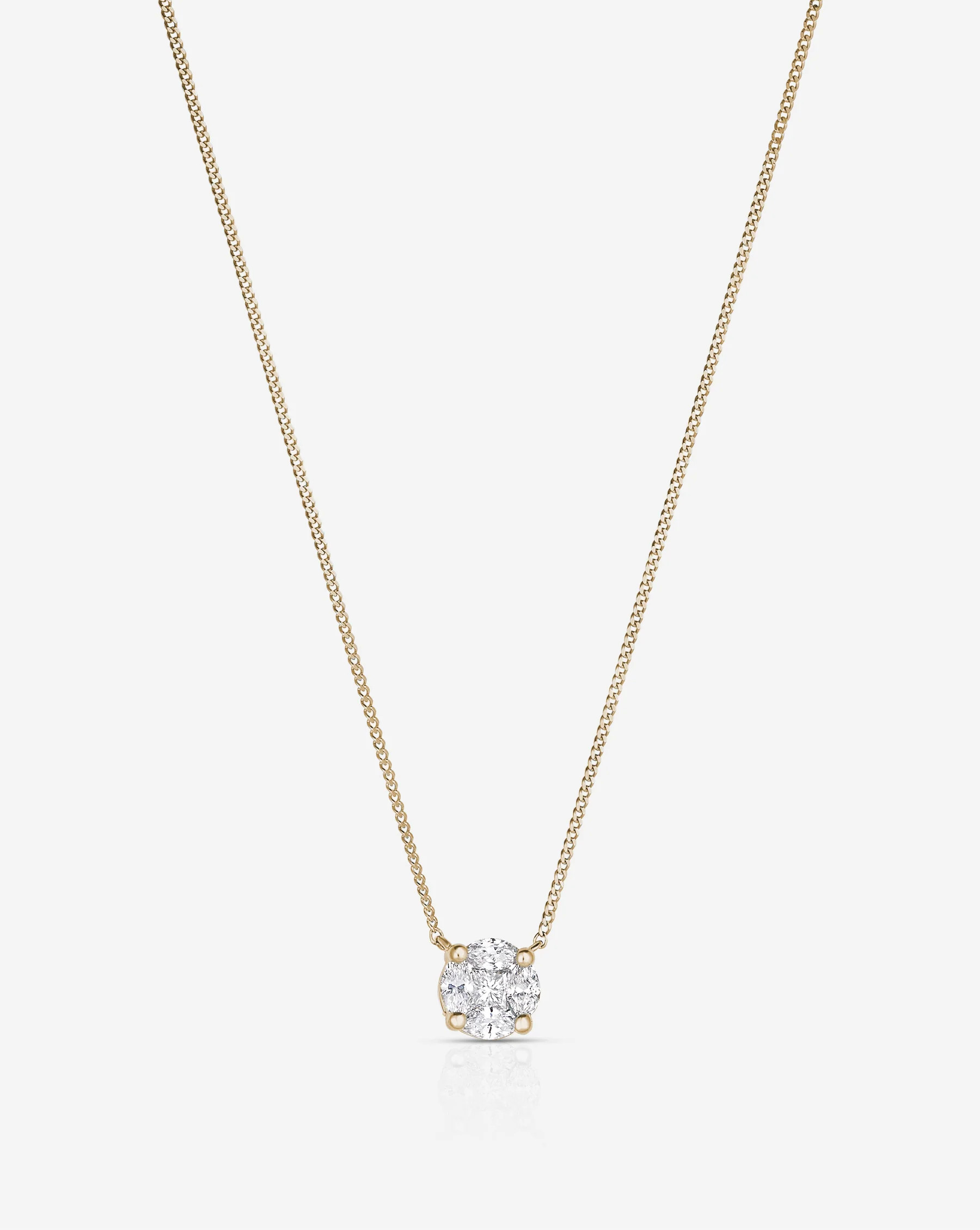 Round Illusion Diamond Pendant Necklace | Ring Concierge