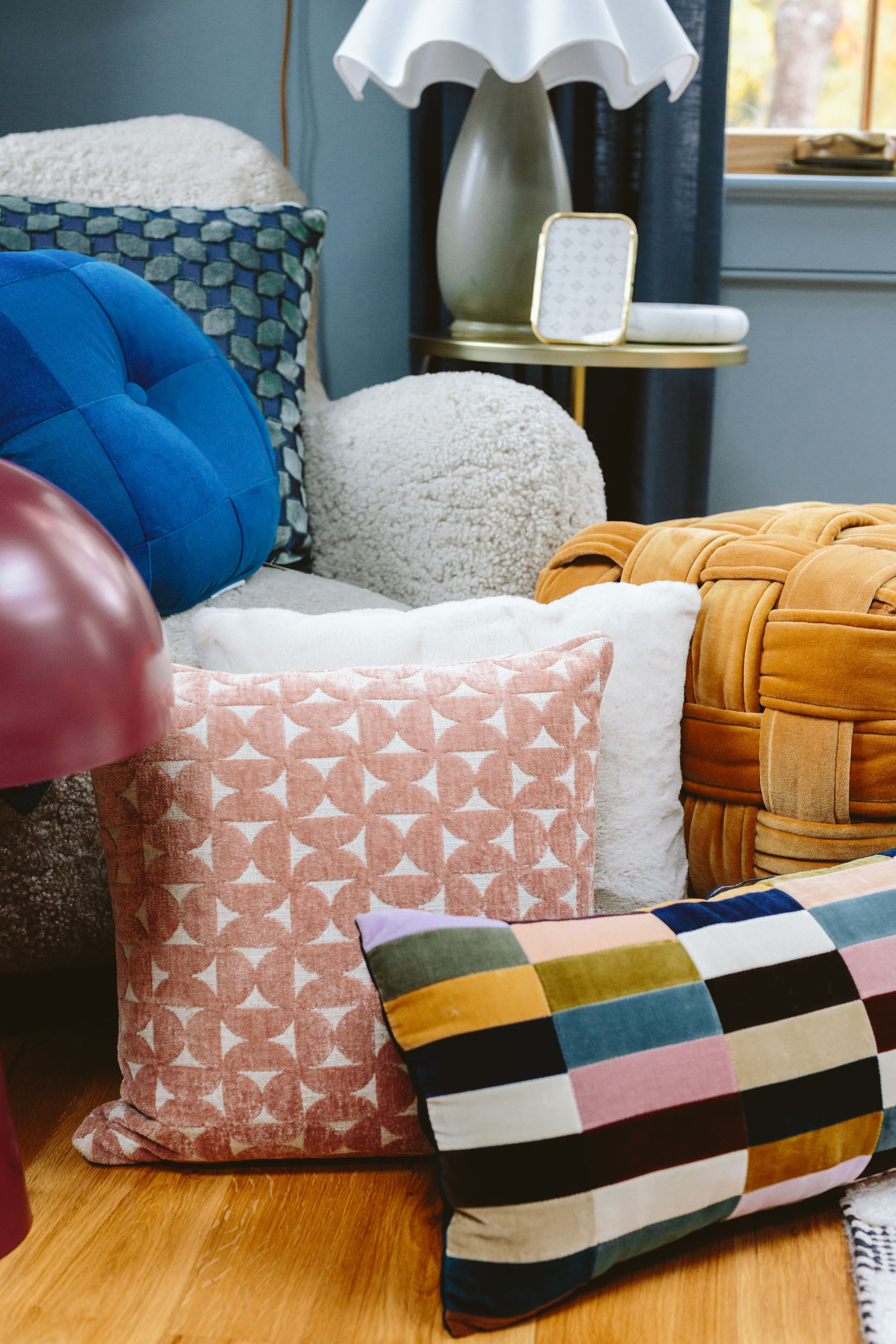 The mustard velvet ottoman is in my home and pairs so pretty with my blue velvet chair. But the Schoolhouse blanket? Certainly a splurge but it’s so incredible – if you have a basic bed or sofa and you want to punch up your room – a pattern like this does it INSTANTLY. And don’t forget that Rejuvenation has incredible velvet pillows in really rich colors (and some neutrals) for those of you who don’t want a pattern).

I’m really into velvet apparently, as almost all of these pillows are – it’s just such a pretty texture in really rich colors. The round blue pillow – special and such a punch. The blue/green velvet pillow is also excellent (and the same pattern comes as curtains which look so expensive and custom – patterned curtains are so back, y’all).

#LTKHome #LTKGiftGuide #LTKCyberWeek