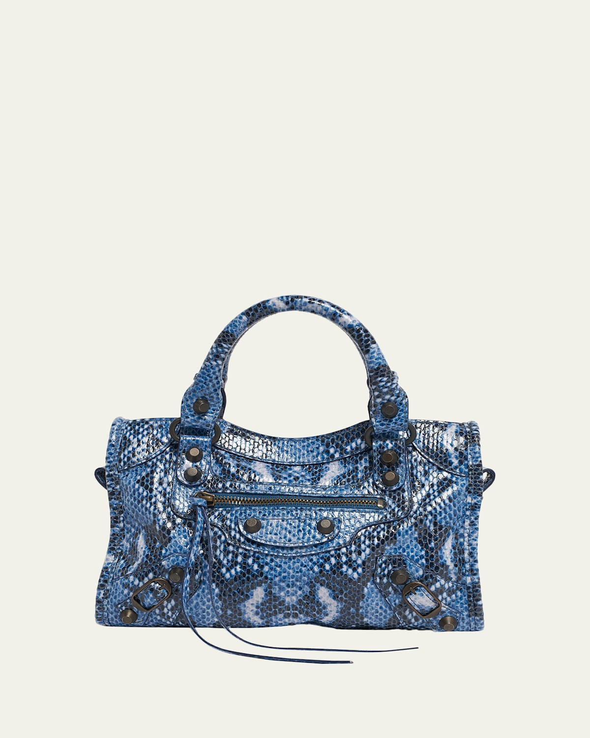 Le City Mini Python-Embossed Leather Top-Handle Bag | Bergdorf Goodman