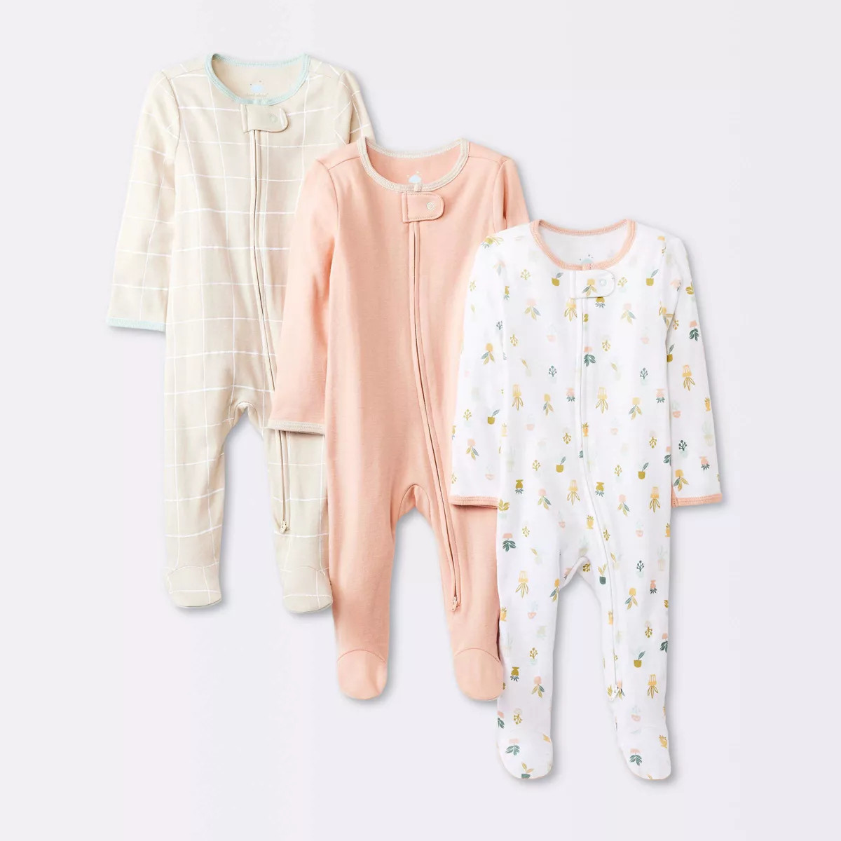 Baby Girls' 3pk Tight Fit Zip-Up Sleep N' Play - Cloud Island™ | Target