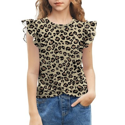 Arshiner Girls Shirt - Short-Sleeve Twist Front T-Shirt for Girls with Cute Flying Sleeves - Summer Blouse Tunic Tee Tops AN589 7-8 Years | Target