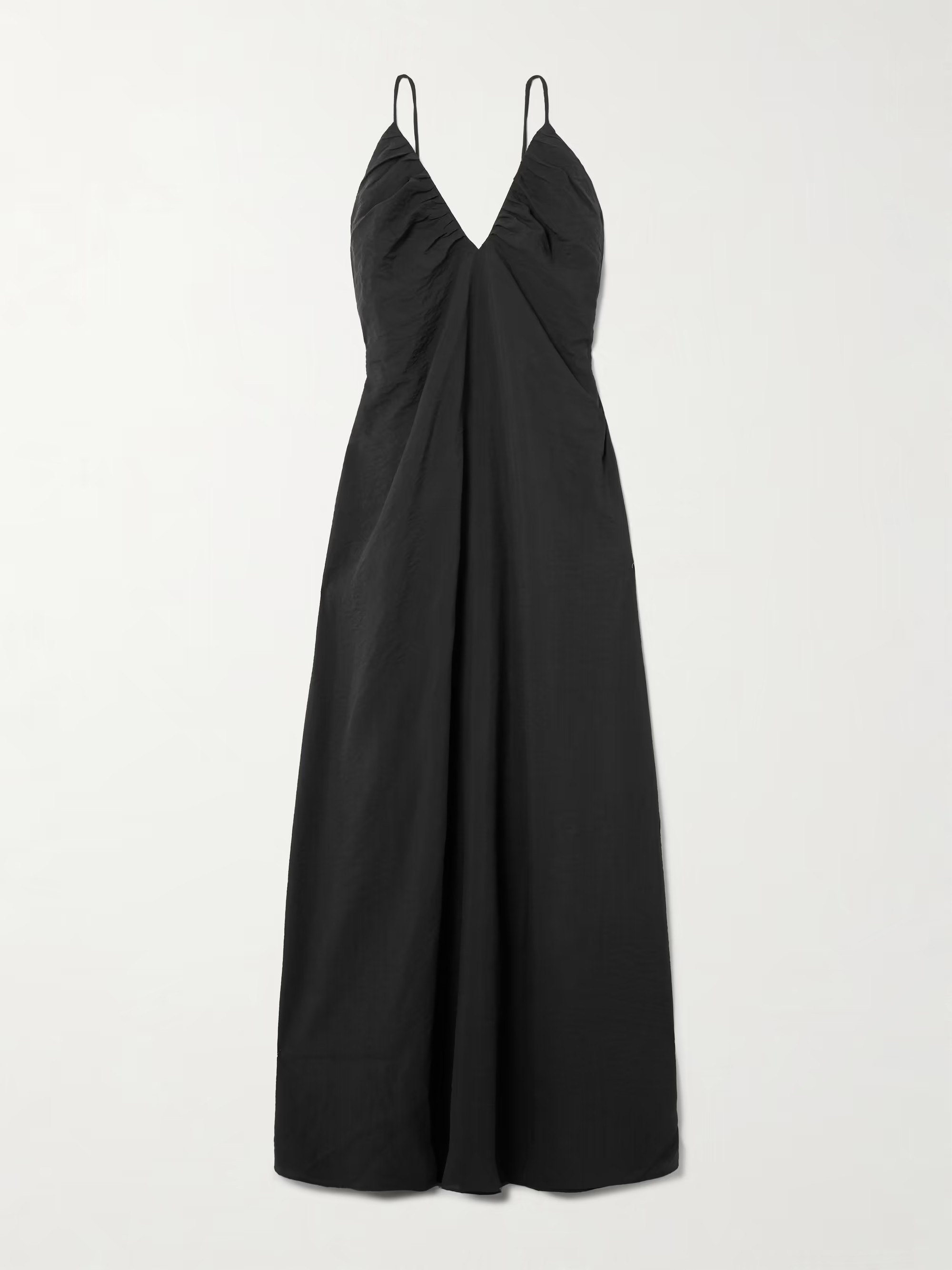 Gathered open-back silk-blend crepe maxi dress | NET-A-PORTER (UK & EU)