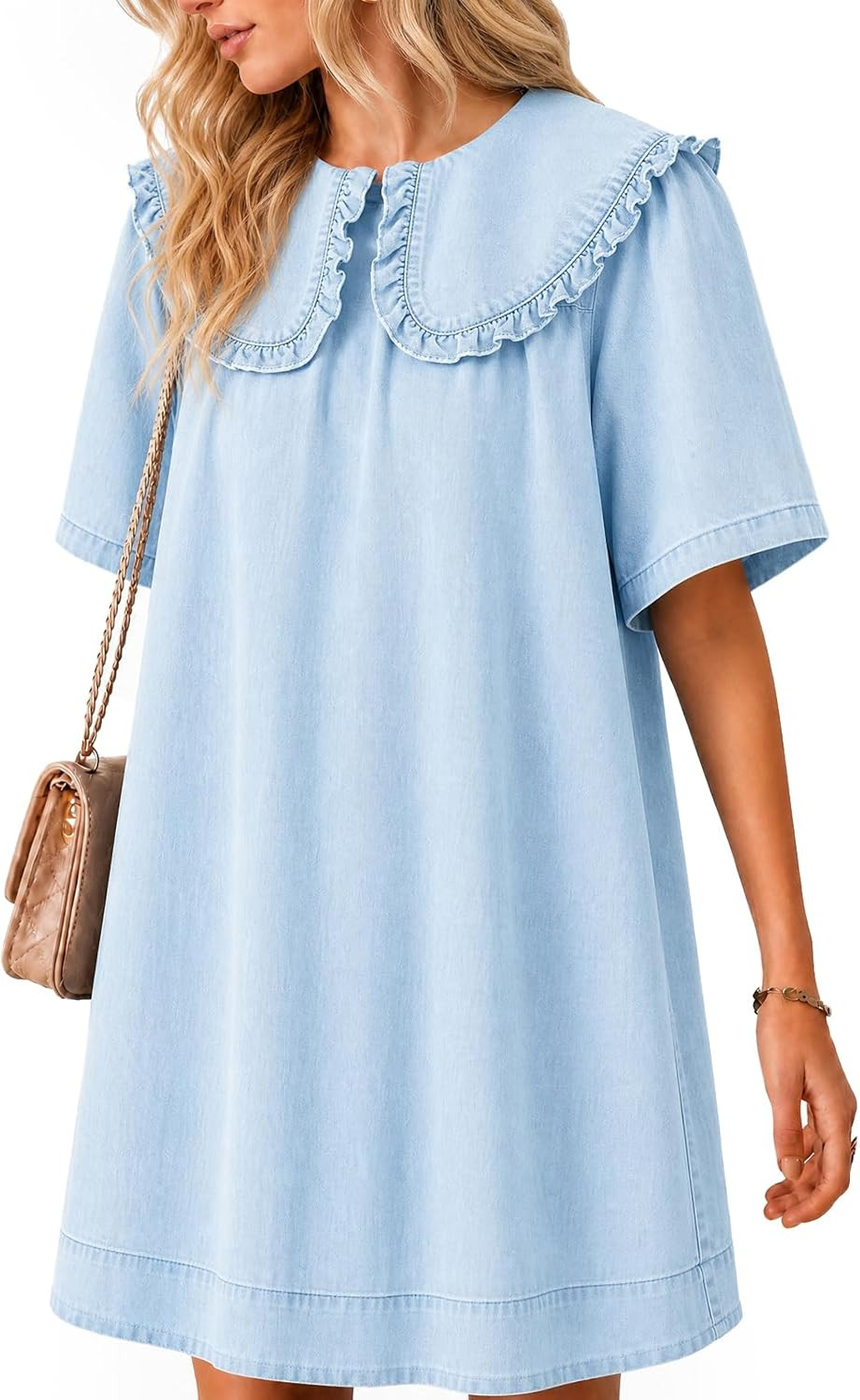Wenrine Women's Summer Denim Mini Dress Jean Dresses | Amazon (US)
