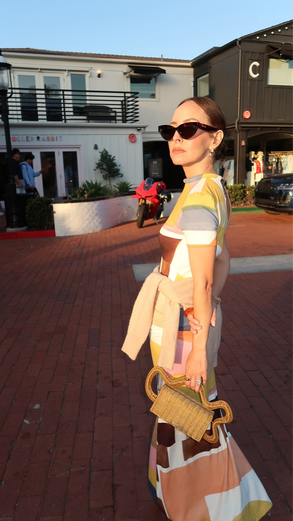 On the go and stopping for a golden hour photo because this look deserved one 💛 Wore this to the Shopbop x FRAME event and loved every detail. The colors, the print, and the accessories make it feel playful while still being easy to wear.

#LTKootd #LTKgrwm #LTKdayinmylife