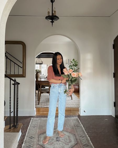 Happy Friday ❤️. Mirror + my jeans are on sale. These are the jeans that introduced me to embracing straight leg jeans  

#LTKStyleTip #LTKHome #LTKSaleAlert
