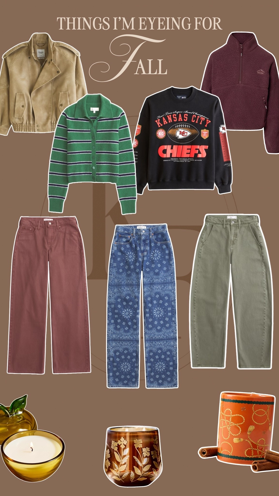 Fall is right around the corner, and I have my eye on some things 👀 



@abercrombie 
@Anthropologie 
@Aritzia 


Fall fashion, denim, seasonal items, autumn candles, Kansas City chiefs, sweater season, women’s outfit inspo

#LTKSeasonal #LTKHome #LTKgrwm