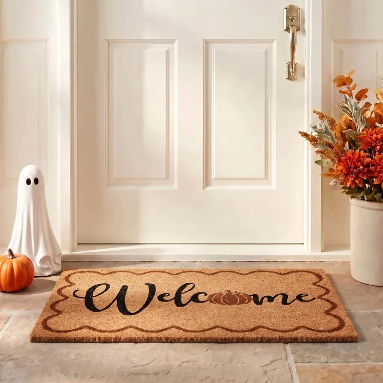 My Texas House Multicolor Welcome Pumpkin Outdoor Coir Doormat, 18" x 30" | Walmart (US)
