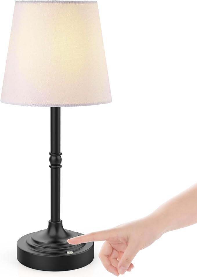 Rechargeable Battery Powered Table Lamp, Wireless LED Lamps, Cordless Touch Lamps, Stepless Dimma... | Amazon (US)