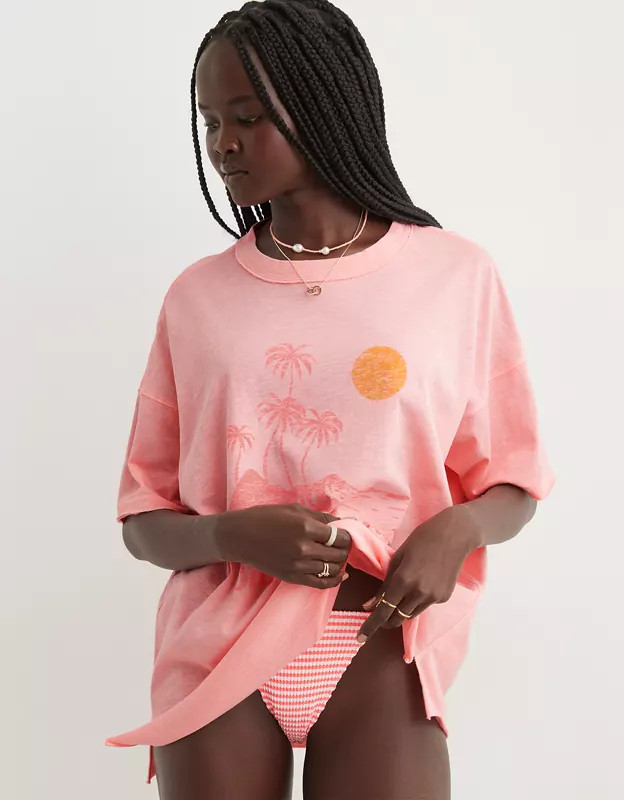 Aerie Graphic Oversized Boyfriend T-Shirt | American Eagle Outfitters (US & CA)
