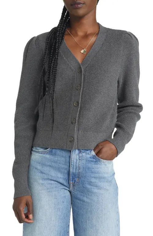 Treasure & Bond Women's Thermal Knit Cotton Cardigan in Grey Medium Charcoal Heather at Nordstrom | Nordstrom