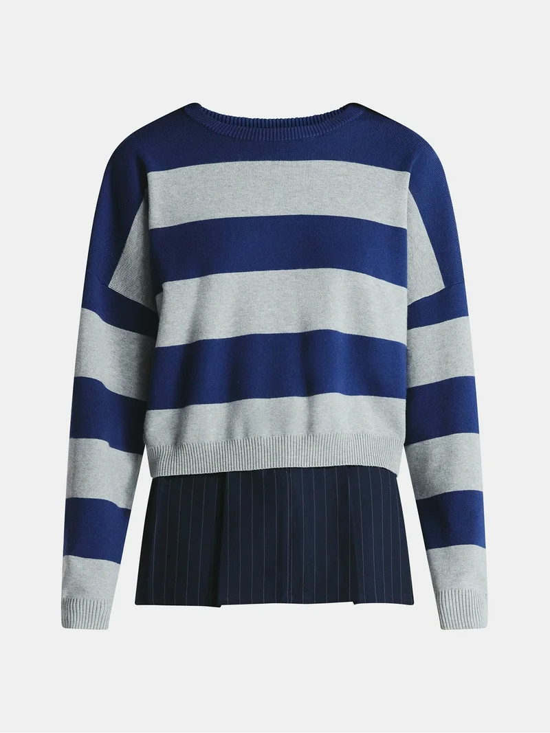 No Boundaries Striped Sweater, Lightweight, Women's | Walmart (US)