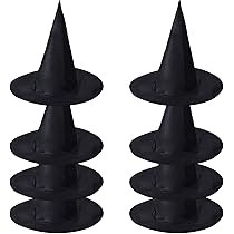 8 Pack Witch Hats,Halloween Black Witch Hat Costume Accessory for Halloween Party | Amazon (US)