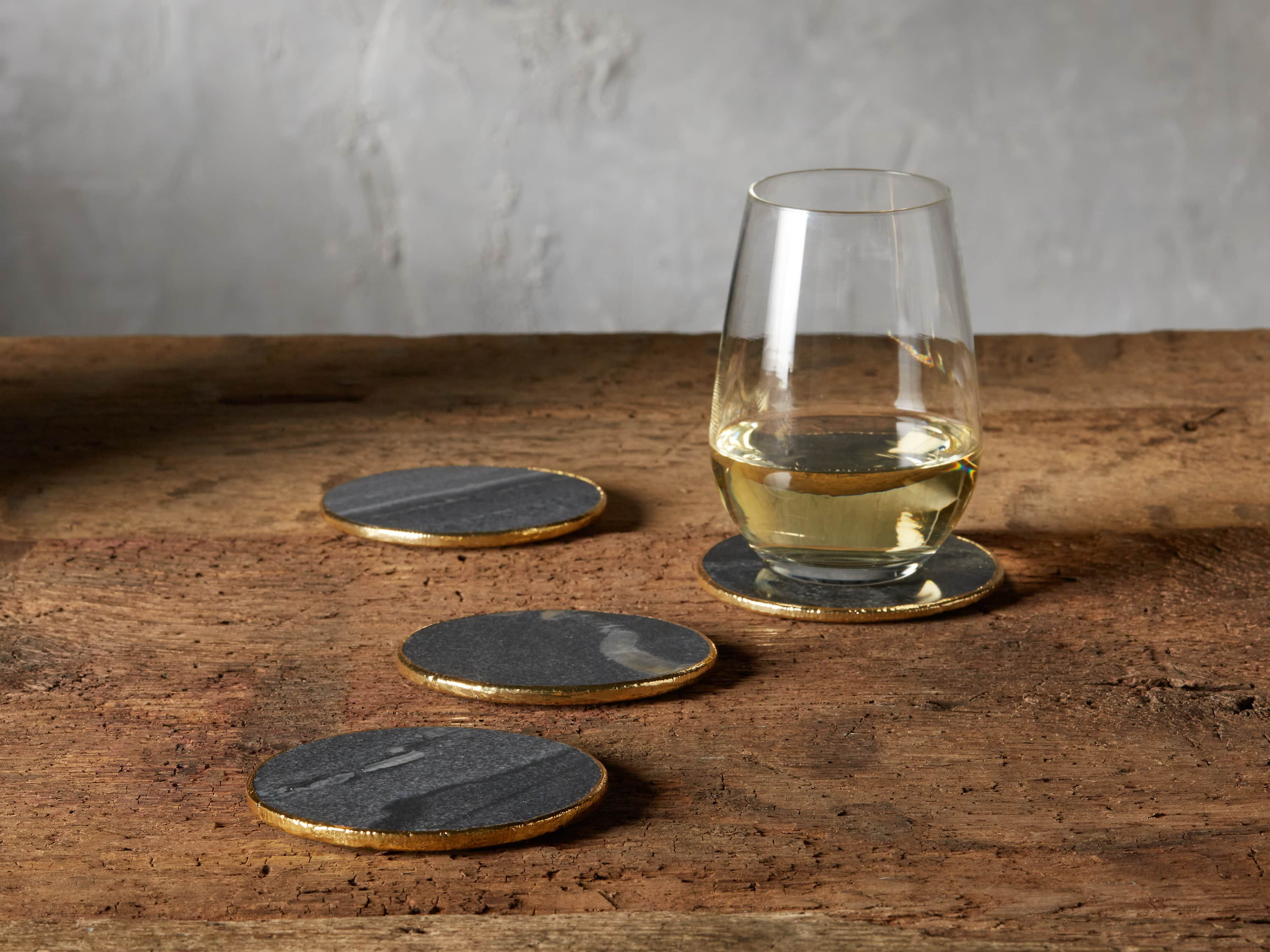 Grey Marble Coasters (Set of 4) | Arhaus