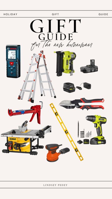 Gift guide for the new homeowner and DIYer! 

Tools, gift guide, gifts for him, table saw, amazon, ladder, drill, nail gun

#LTKhome #LTKGiftGuide