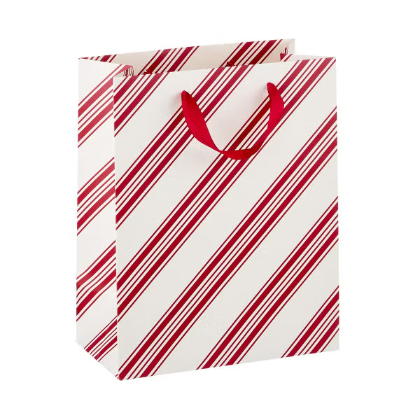 Design Design Candy Cane Stripe Gift Bag | The Container Store