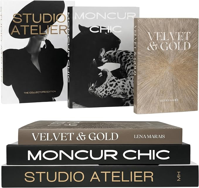 Aesthetic Decorative Books Set of 3, Luxury Fashion Removable Covers, Beautiful Faux Books for Mo... | Amazon (US)