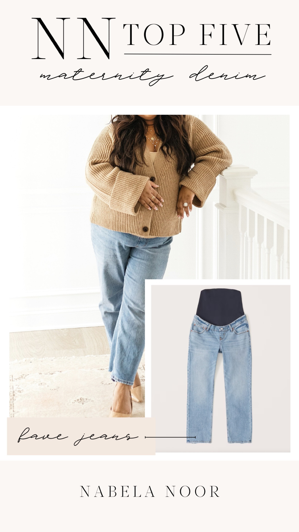 Nabela Noor’s top five favorite picks for maternity denim. Abercrombie & Fitch jeans and jean shorts to wear during pregnancy. 

#LTKbump #LTKstyletip #LTKunder100