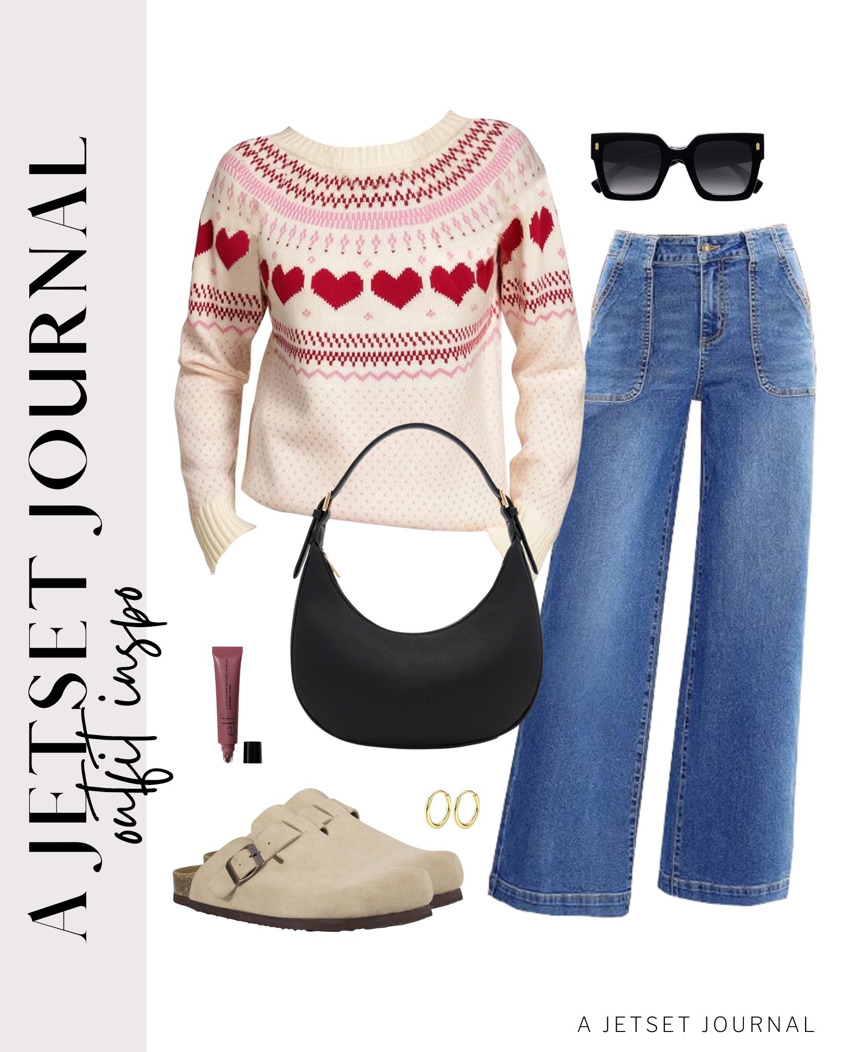 Here's a cute Valentine's Day outfit idea without trying too hard!
heart sweater, cute hobo bag, elf lip balm, vday outfit, galentine's outfit idea, casual look, vacation style, winter to spring style, makeup must have, beauty favorite, winter to spring outfit, functional bag, amazon fashion, affordable style

#LTKValentine #LTKSeasonal #LTKU