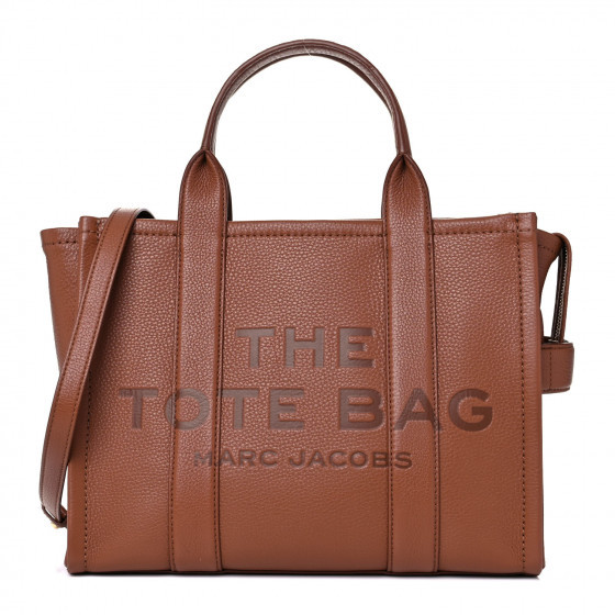 MARC JACOBS Grained Calfskin Small The Tote Bag Argan Oil | Fashionphile