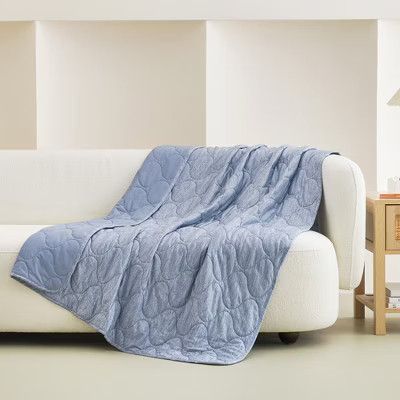 Advanced Pro Cooling Double-sided Blanket, Heather Denim Blue, 60x80 inches - Cozy Bliss | Target