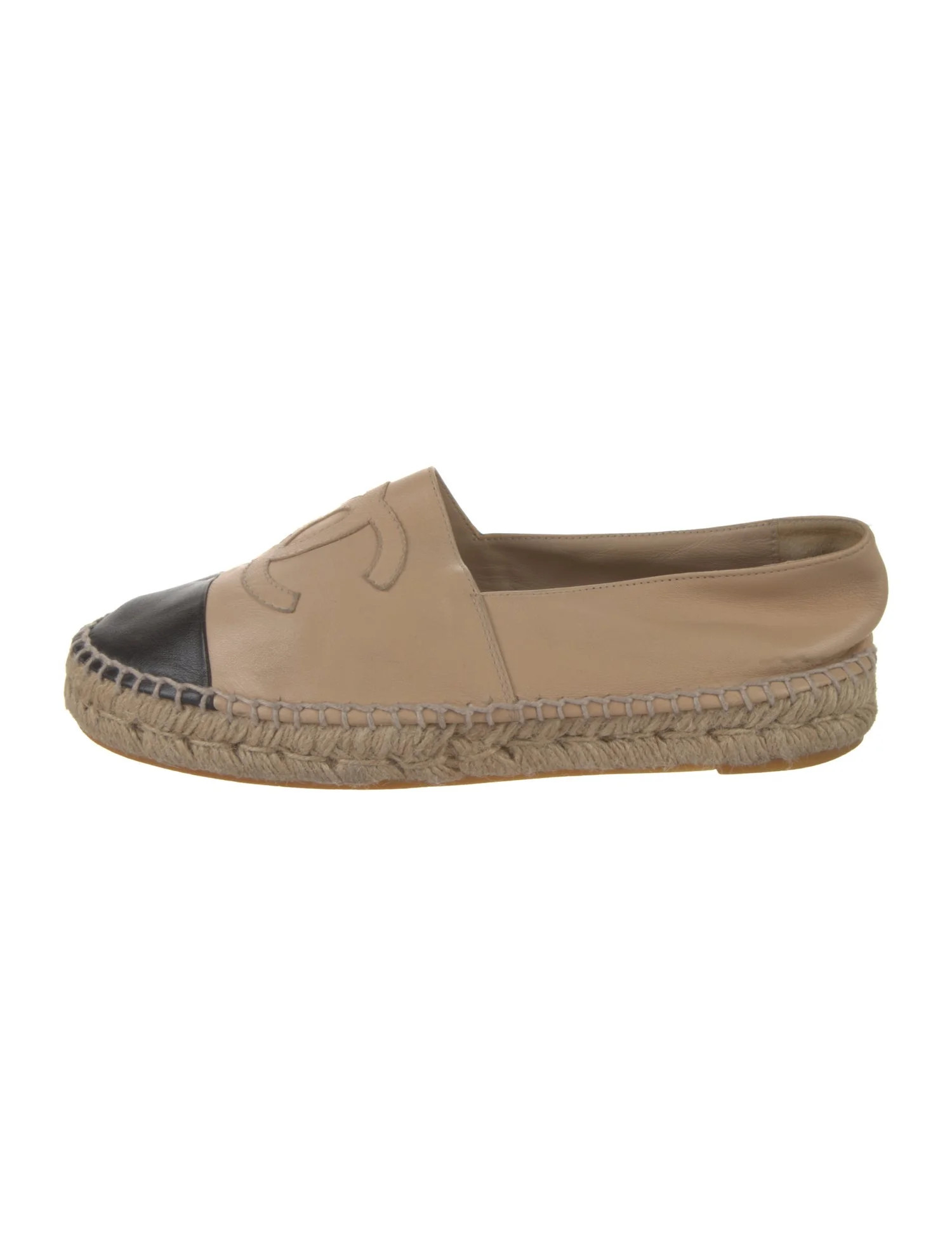 Interlocking CC Logo Lambskin Espadrilles | The RealReal