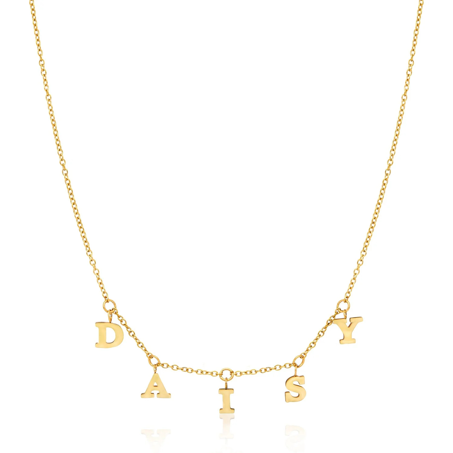 Mini Hanging Letter Name Necklace (Gold) | Abbott Lyon