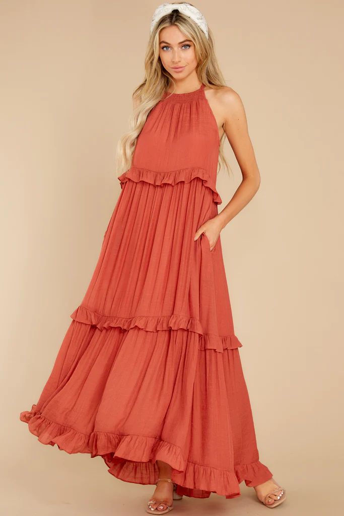 Inspire Chic Rust Maxi Dress | Red Dress 