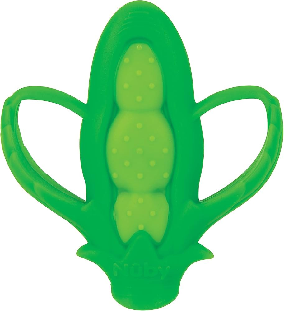 Nuby Veggie Teether for Teething Relief - Soft Baby Teething Toy - 3+ Months - Peas | Amazon (US)