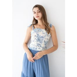 Swallow and Rose Printed Tie-Strap Top | Chicwish