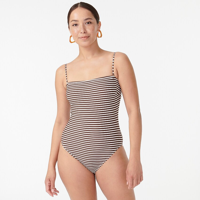 Bandeau one-piece in bold stripe | J. Crew US