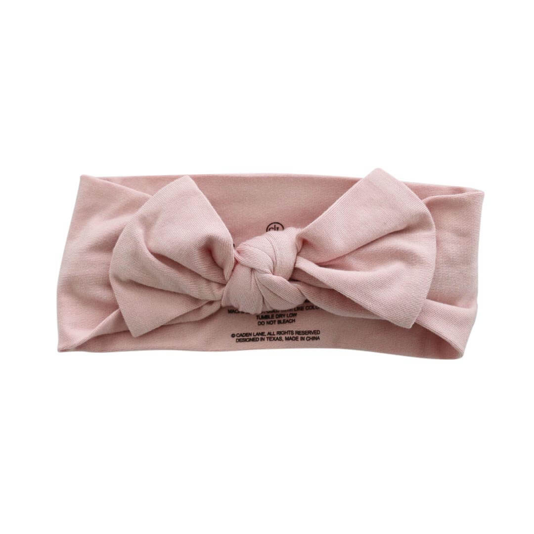 Solid Petal Pink Knit Large Bow Headwrap | Caden Lane
