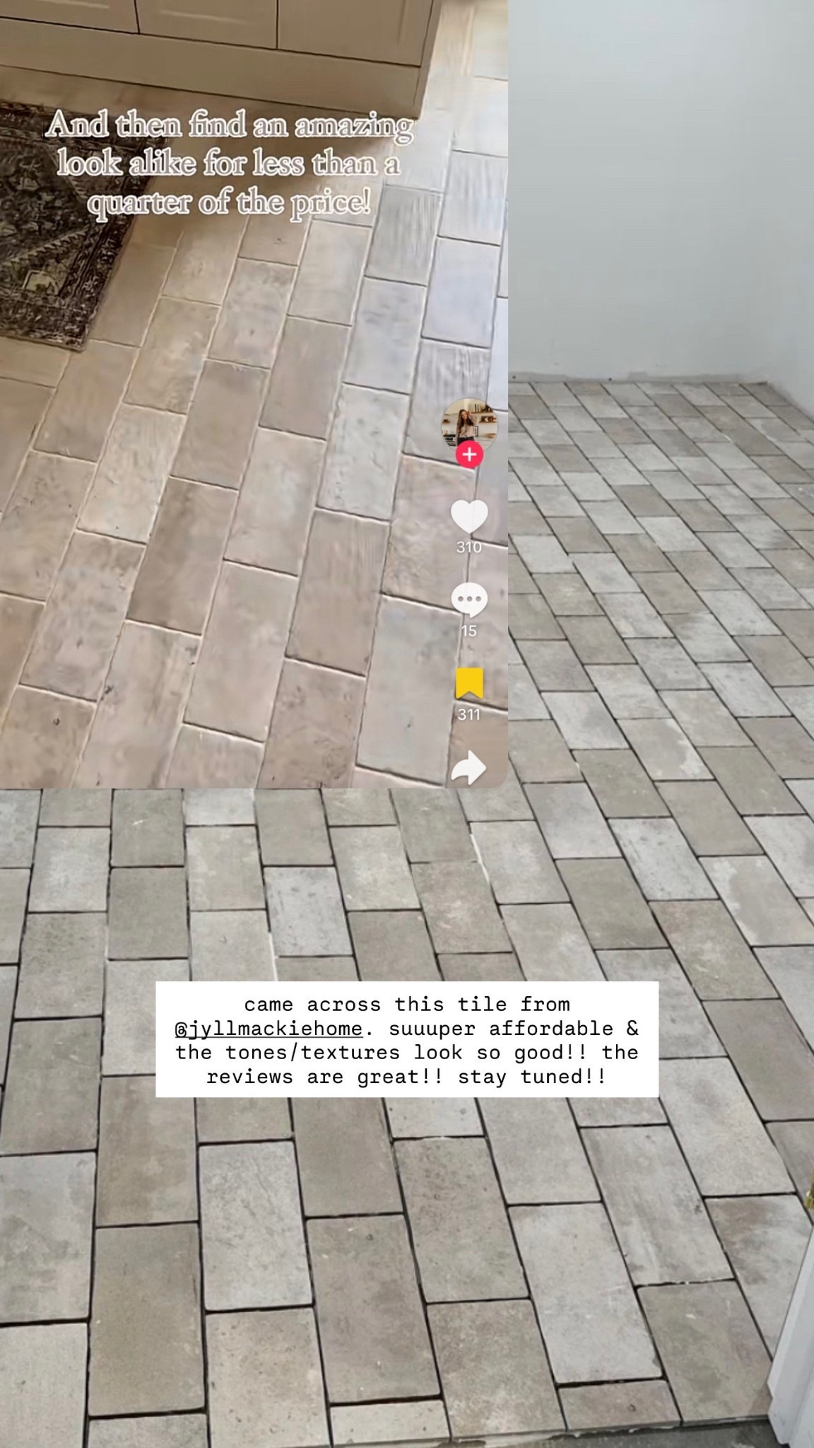 Came across this tile on TikTok & immediately ordered a box!! Looks like the perfect texture/tones. And it’s under $6/ft!

#LTKHome