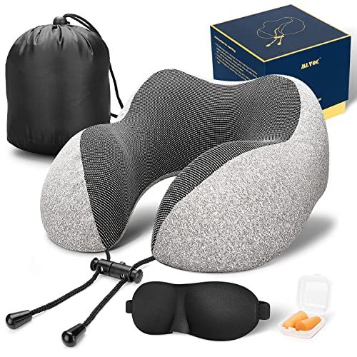 MLVOC Travel Pillow 100% Pure Memory Foam Neck Pillow, Comfortable & Breathable Cover - Machine W... | Amazon (US)