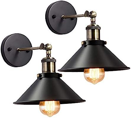 Lysed Wall Sconces Lamp 2-Pack Black Arm Swing Wall Lights,Wall Lamp Fixture Indoor Vintage Bedro... | Amazon (US)