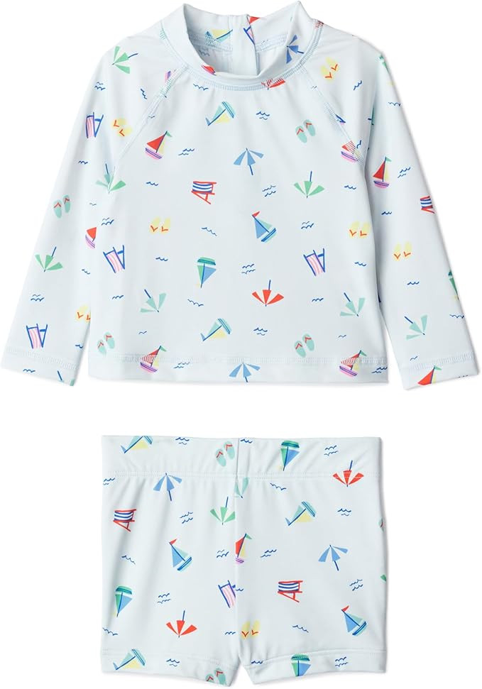 Amazon Essentials x Sofia Grainge Toddlers and Baby Boys' Two-Piece Long Sleeve Rashguard and Sho... | Amazon (US)