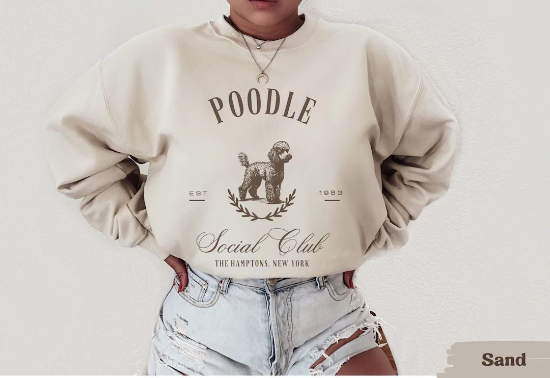 Poodle Social Club sweatshirt, Poodle dog, Poodle gift, Poodle Sweatshirt, Poodle dog mom, Toy po... | Etsy (US)