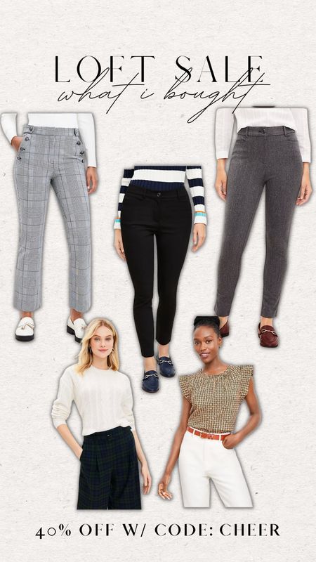 Loft is having a huge sale - 40% off site wide including sale items! I got the slacks in size 4 and the tops in size medium. I am usually a size 6 in pants, so I recommend you size down 1 size! 

Loft workwear - work outfits - work tops - women’s slacks - business casual - office fashion - winter basics - business attire 



#LTKworkwear #LTKsalealert #LTKHolidaySale