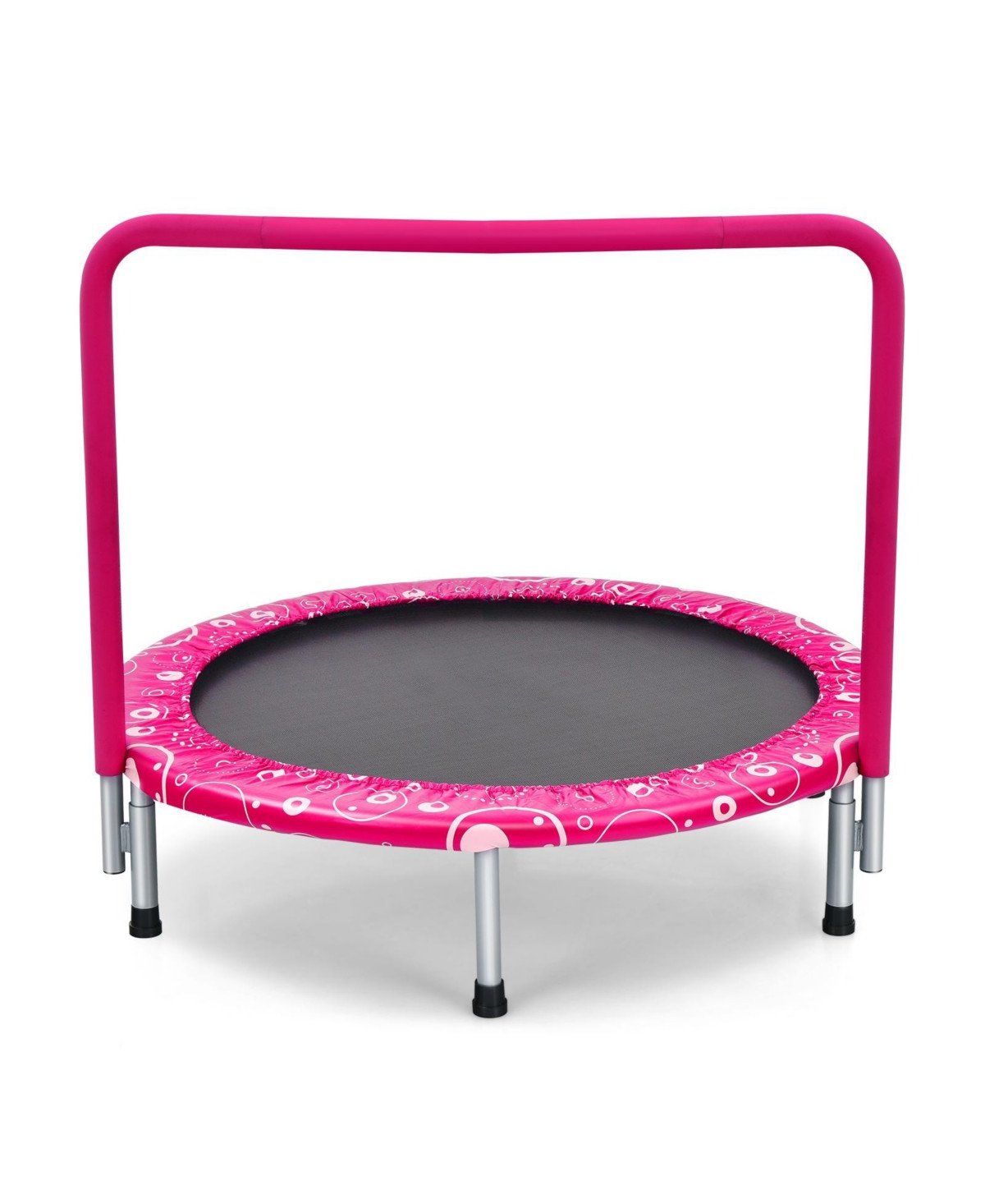36 Inch Kids Trampoline Mini Rebounder with Full Covered Handrail - Pink | Macy's