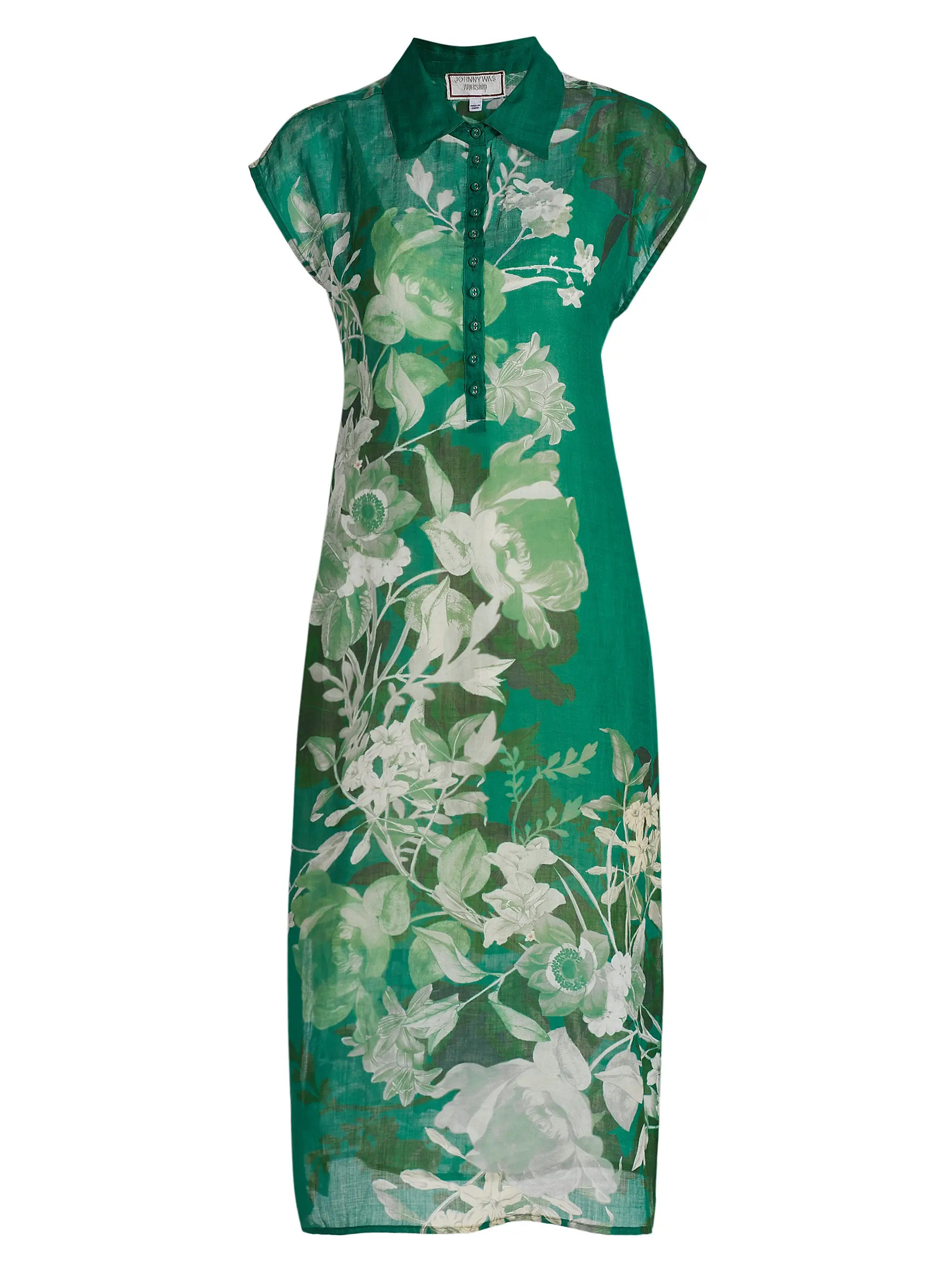 Dolman Floral Polo T-Shirt Midi-Dress | Saks Fifth Avenue