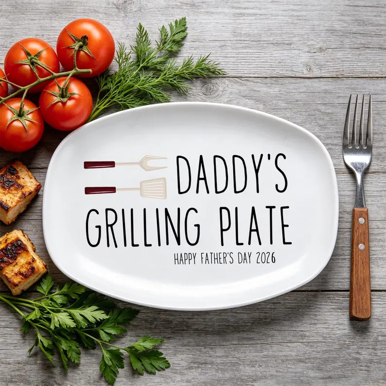 Dad's Grilling Plate,personalized Serving Tray Platter,father's Day Gift From Kids,bbq Lover Gift... | Etsy (Global)