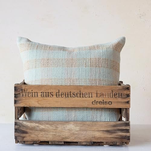 Amazon.com: Creative Co-Op Plaid Hand-Woven Cotton Pillow, Mint, Pink and Tan : Home & Kitchen | Amazon (US)