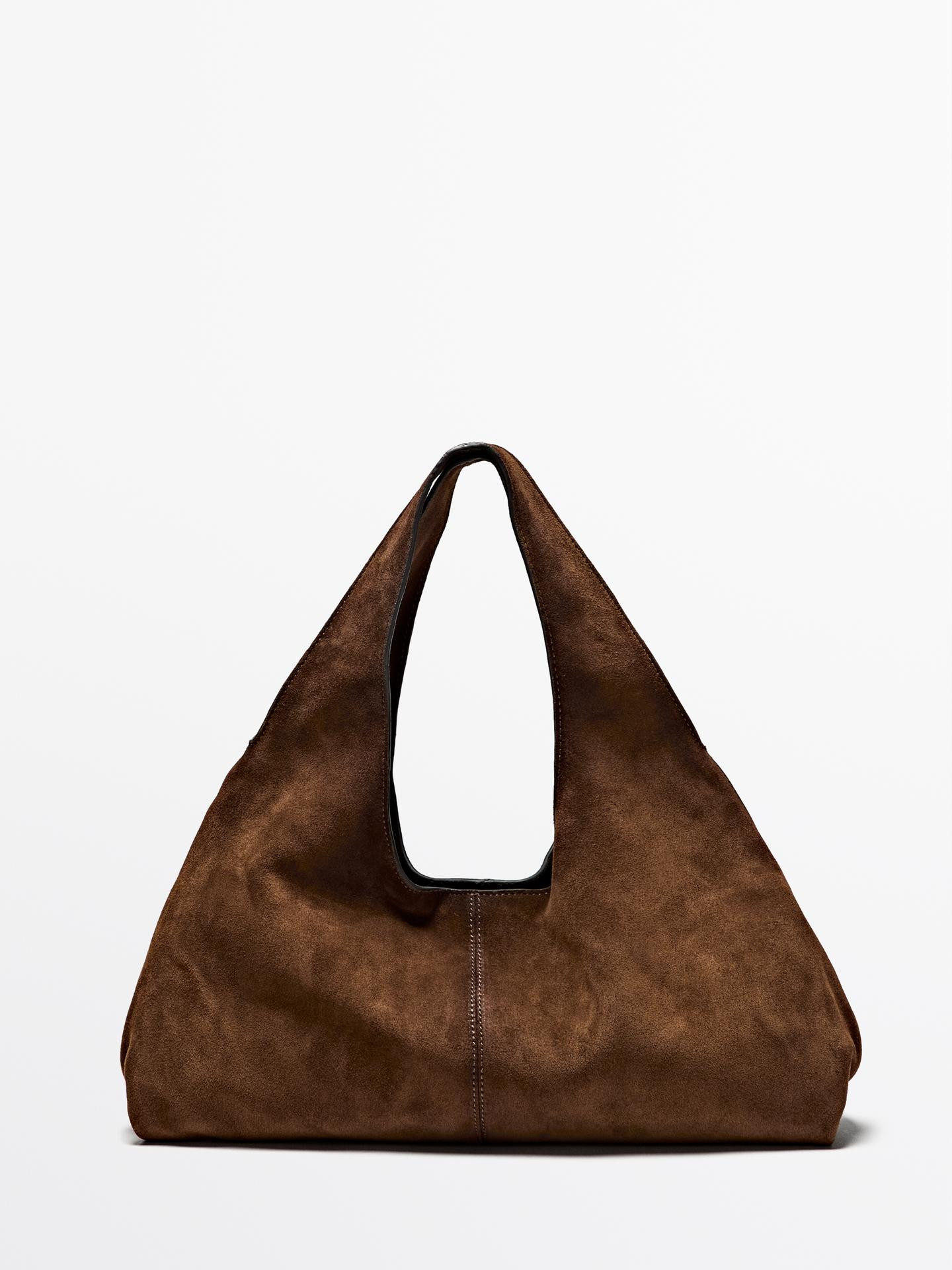 Medium split leather lady bag | Massimo Dutti UK