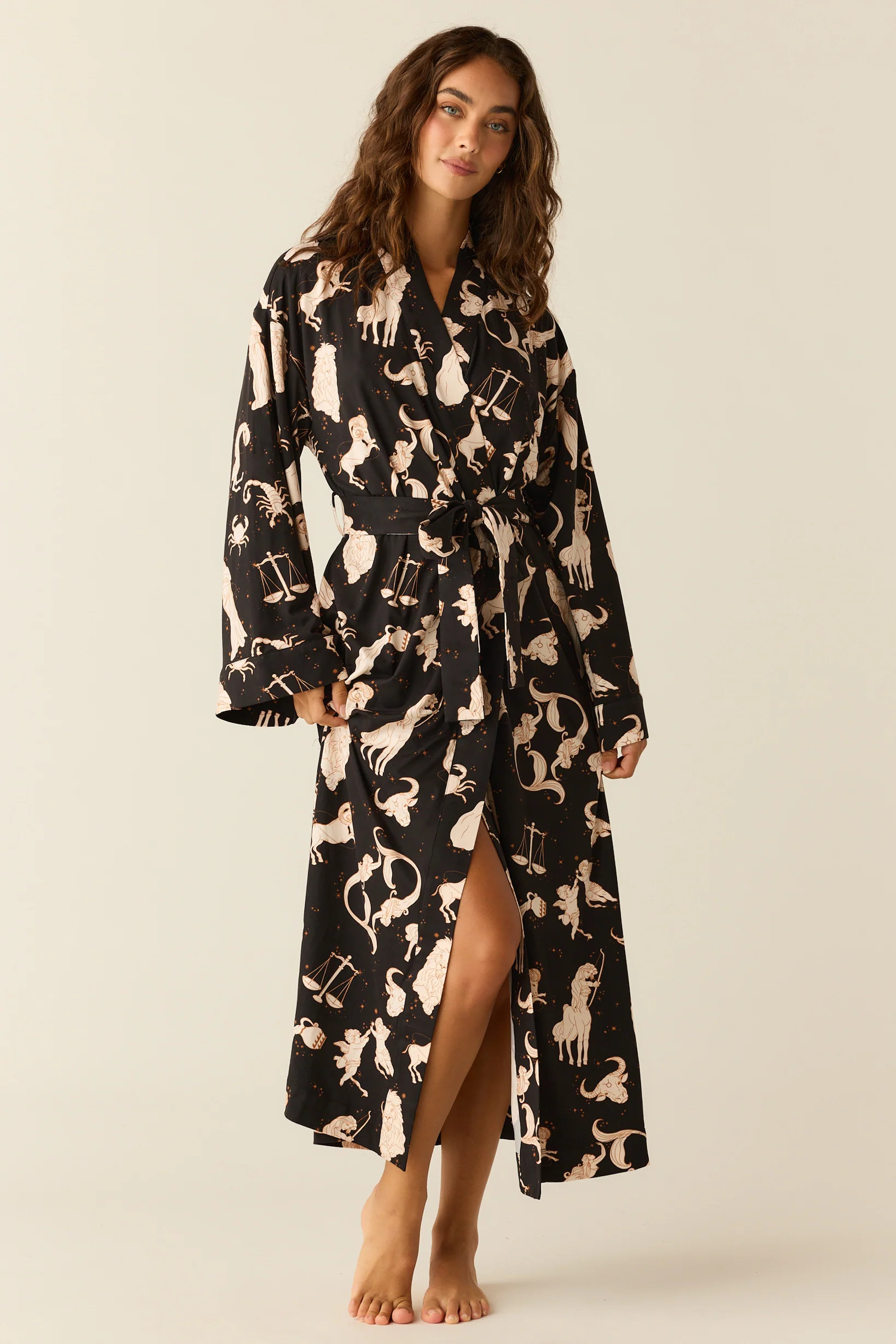 Kaia Cloud Jersey Kimono Robe in Zodiac | MASONgrey