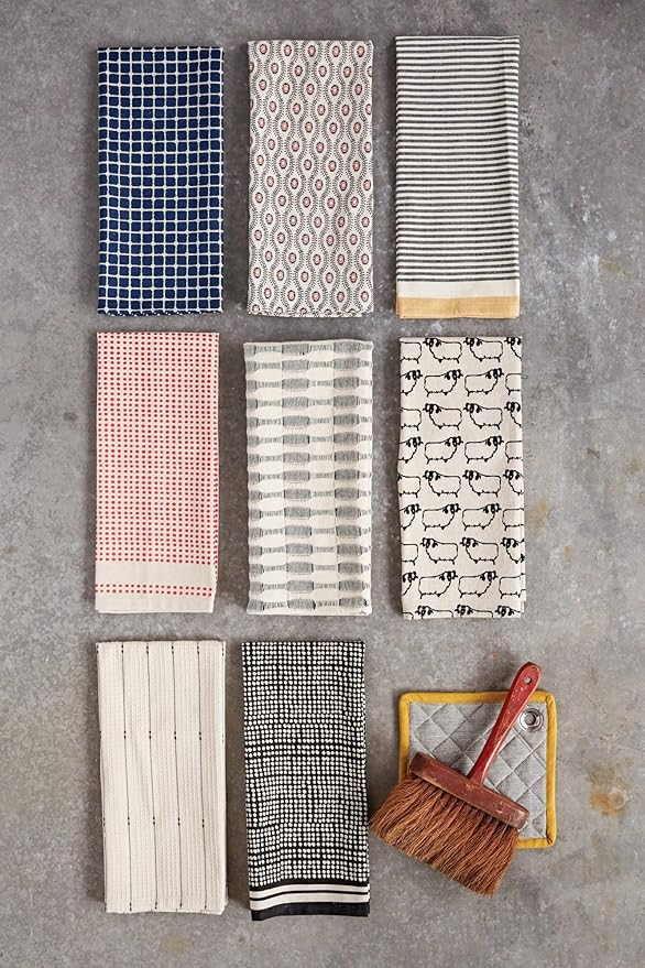 Amazon.com: Creative Co-Op DA8186-1 Set of 3 White & Black Cotton Tea Towels with Sheep, 1 EA, Bl... | Amazon (US)