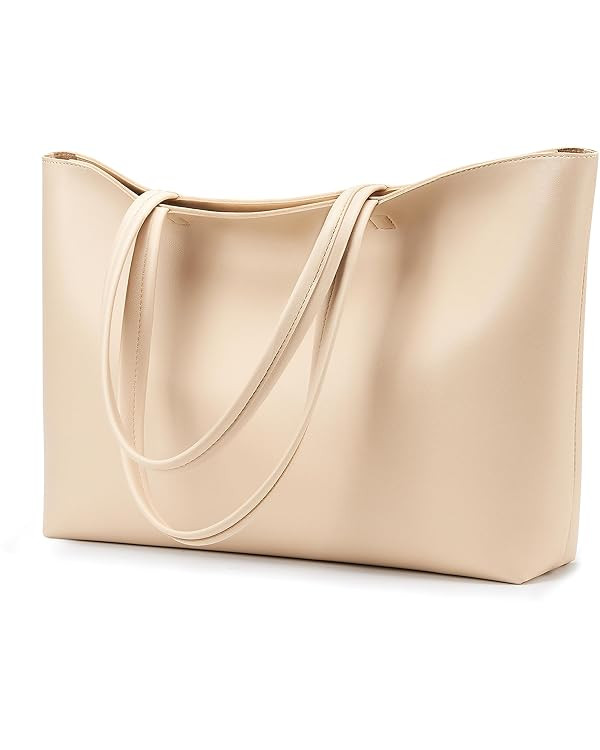 KALIDI Tote Bag Zipper Shoulder Bag Faux Leather Purses for Women Large Casual Handbag Work Datin... | Amazon (US)